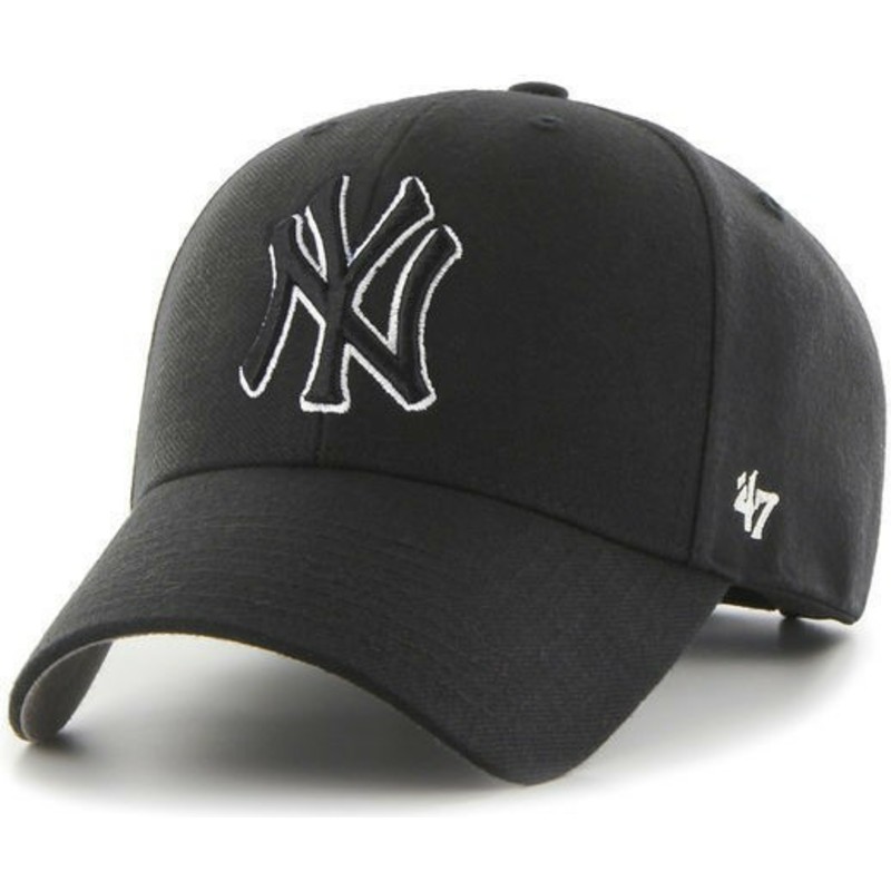 cappellino-visiera-curva-nero-snapback-con-logo-bianco-e-nero-di-new-york-yankees-mlb-mvp-di-47-brand