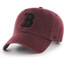 cappellino-visiera-curva-bordeaux-con-logo-nero-di-boston-red-sox-mlb-clean-up-di-47-brand