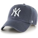 cappellino-visiera-curva-grigio-denim-di-new-york-yankees-mlb-clean-up-di-47-brand