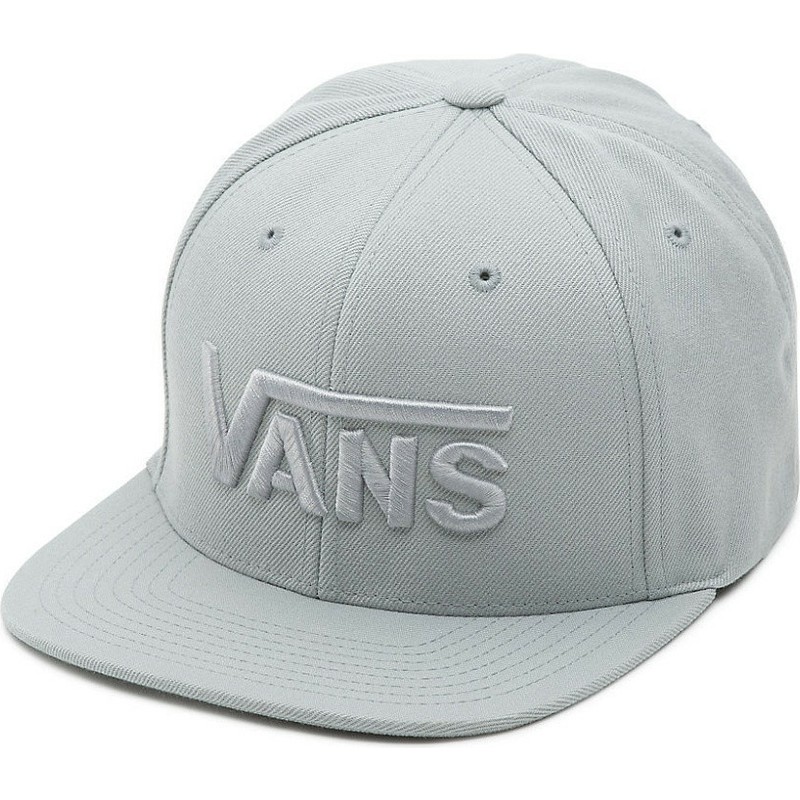 cappellino-visiera-piatta-grigio-snapback-con-logo-lettere-drop-v-di-vans