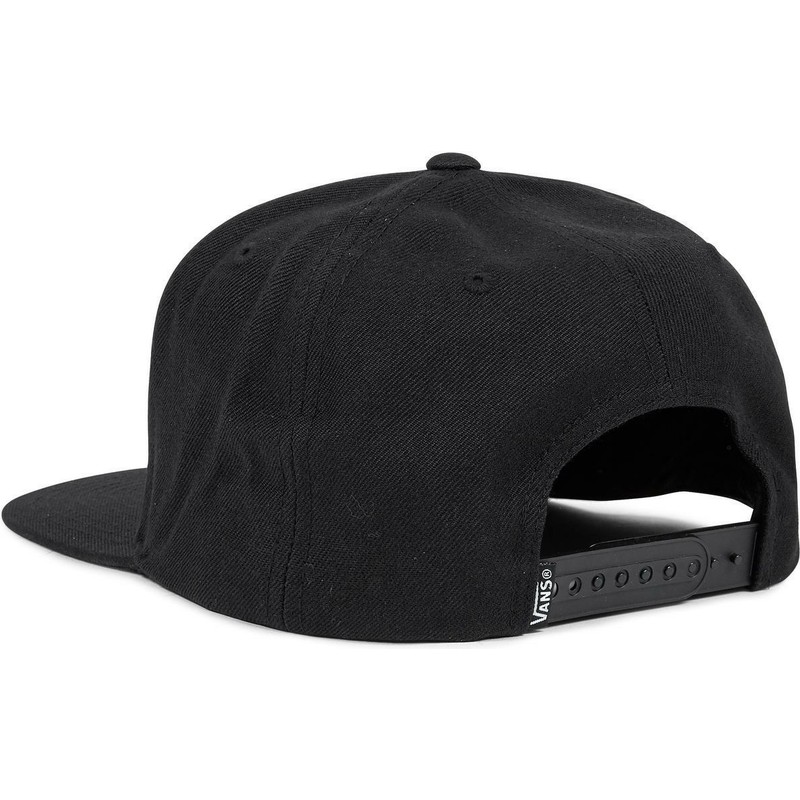 cappellino-visiera-piatta-nero-snapback-con-logo-lettere-drop-v-di-vans