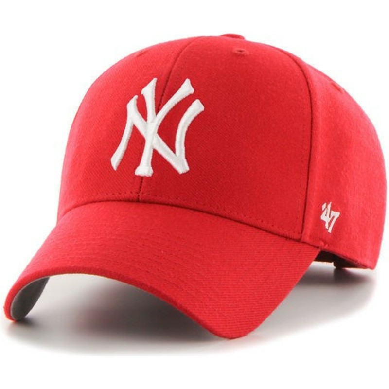 cappellino-visiera-curva-rosso-di-new-york-yankees-mlb-mvp-di-47-brand