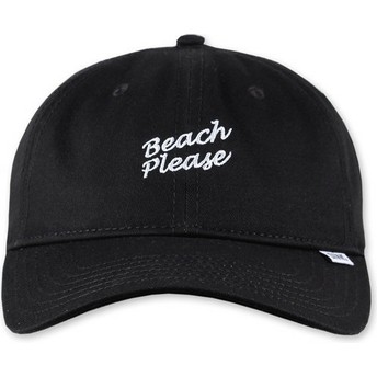 Cappellino visiera curva nero regolabile Texting Beach Please di Djinns