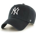 cappellino-visiera-curva-nero-con-logo-argento-di-new-york-yankees-mlb-clean-up-metallic-di-47-brand