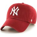cappellino-visiera-curva-rosso-oscuro-di-new-york-yankees-mlb-clean-up-di-47-brand