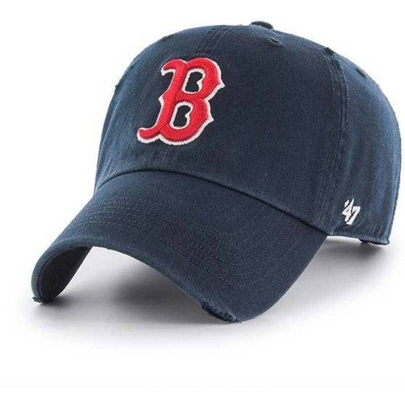 cappellino-visiera-curva-blu-marino-di-boston-red-sox-ridge-mlb-clean-up-ridge-di-47-brand