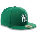 cappellino-visiera-piatta-verde-aderente-59fifty-essential-di-new-york-yankees-mlb-di-new-era