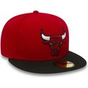 cappellino-visiera-piatta-rosso-aderente-59fifty-essential-di-chicago-bulls-nba-di-new-era
