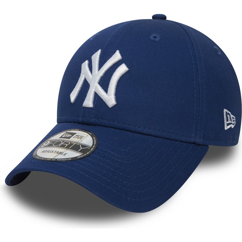 cappellino-visiera-curva-blu-regolabile-9forty-essential-di-new-york-yankees-mlb-di-new-era