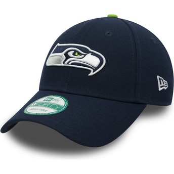 Cappellino visiera curva blu marino regolabile 9FORTY The League di Seattle Seahawks NFL di New Era