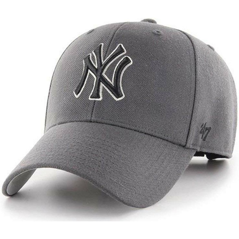 cappellino-visiera-curva-grigio-regolabile-con-logo-nero-di-new-york-yankees-mlb-mvp-di-47-brand