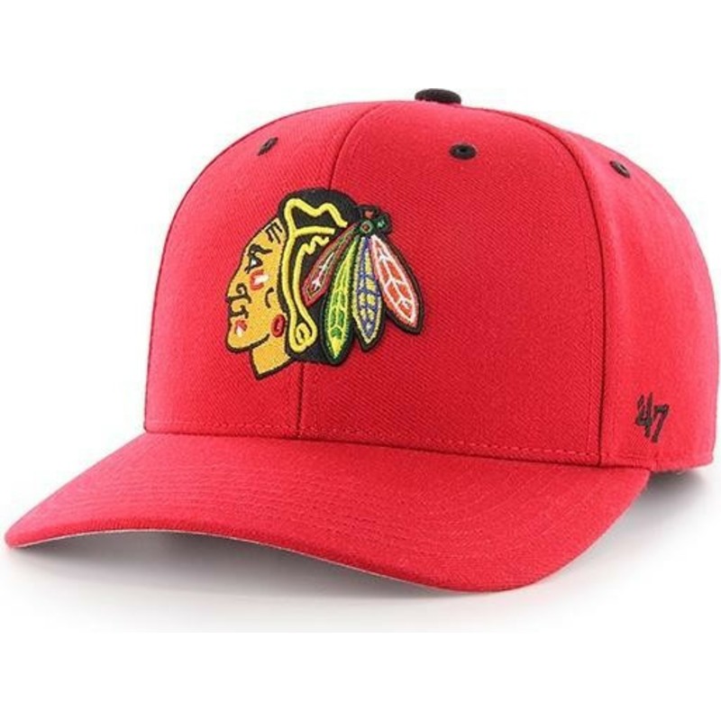 cappellino-visiera-curva-rosso-di-chicago-blackhawks-nhl-mvp-dp-audible-di-47-brand