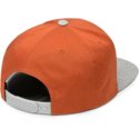 cappellino-visiera-piatta-arancione-snapback-con-visiera-grigia-quarter-twill-copper-di-volcom