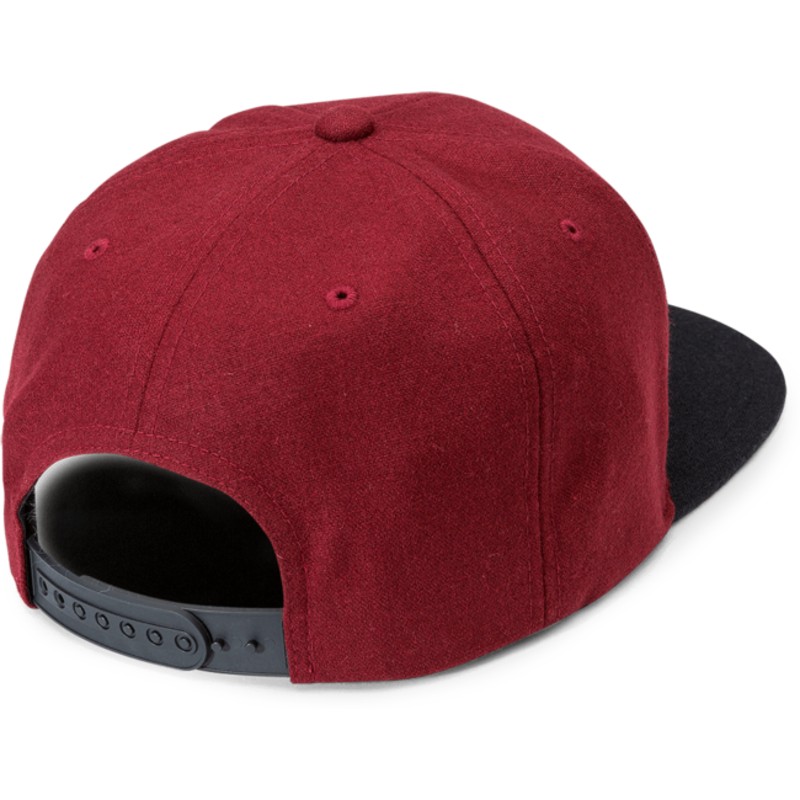 cappellino-visiera-piatta-rosso-snapback-con-visiera-nera-quarter-fabric-dark-port-di-volcom