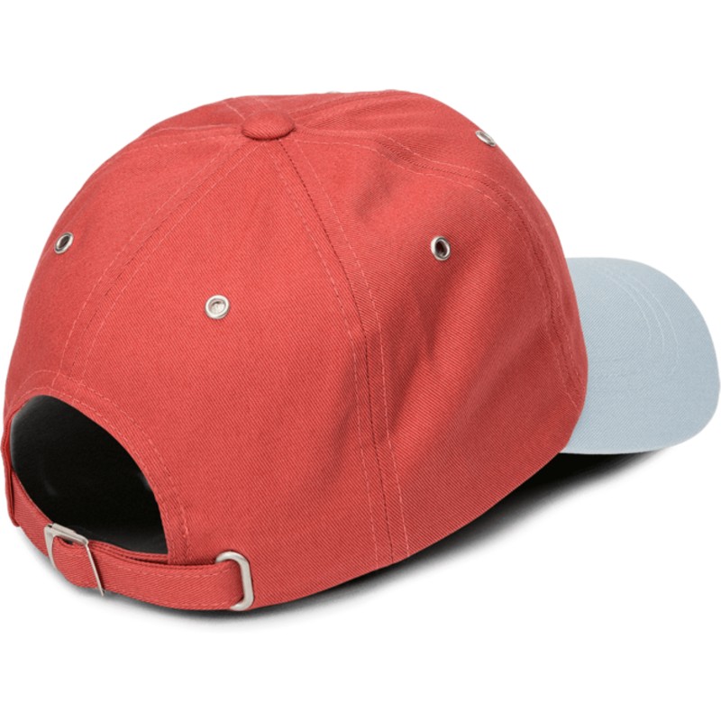 cappellino-visiera-curva-rosso-regolabile-con-visiera-grigia-splat-copper-di-volcom