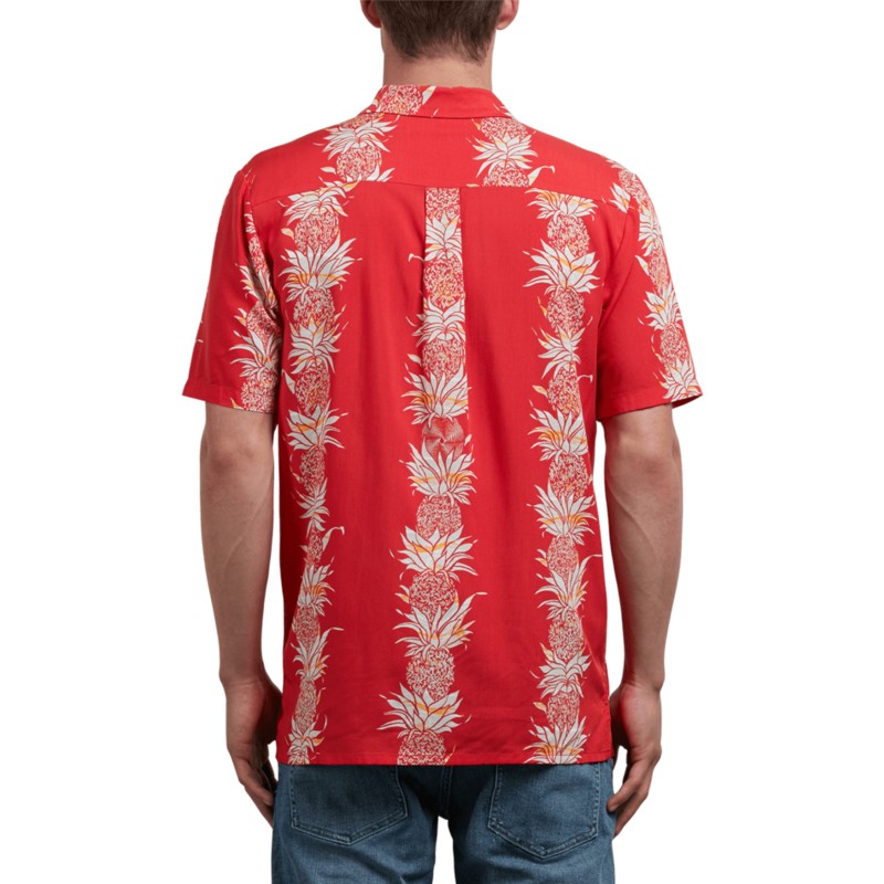 camicia-maniche-corte-rossa-palm-glitch-true-red-di-volcom