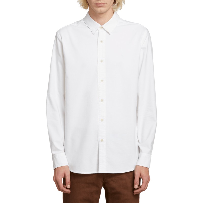 camicia-maniche-lunghe-bianca-oxford-stretch-white-di-volcom