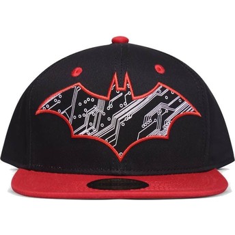 Difuzed Flat Brim Batman Logo DC Comics Black and Red Snapback Cap