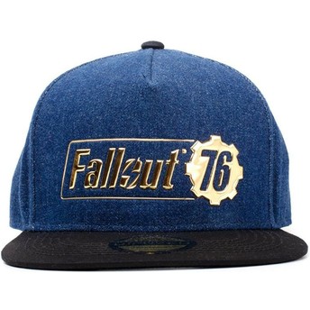 Difuzed Flat Brim Logo Badge Fallout 76 Fallout Blue and Black Snapback Cap