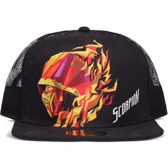 Difuzed Scorpion Mortal Kombat Black Snapback Flat Brim Trucker Hat