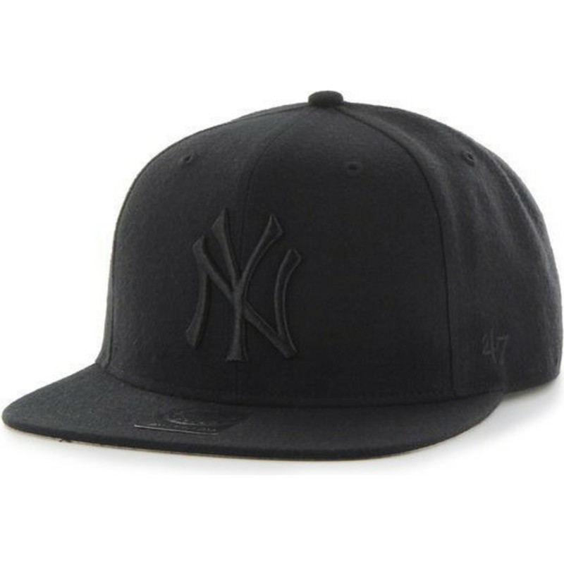 cappellino-visiera-piatta-nero-snapback-con-logo-nero-di-new-york-yankees-mlb-sure-shot-di-47-brand