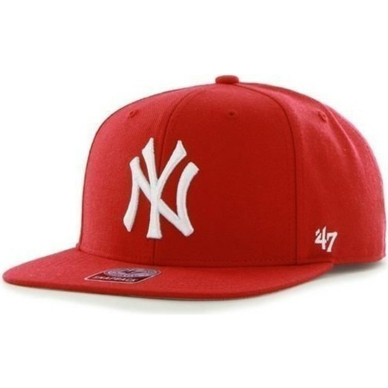 cappellino-visiera-piatta-rosso-snapback-di-new-york-yankees-mlb-sure-shot-di-47-brand