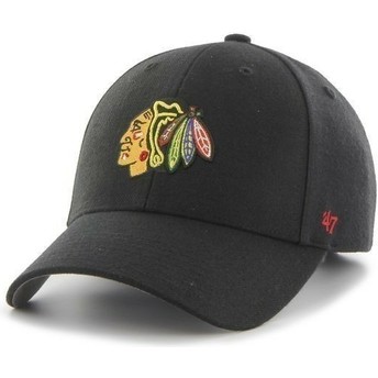 Cappellino visiera curva nero di Chicago Blackhawks NHL di 47 Brand