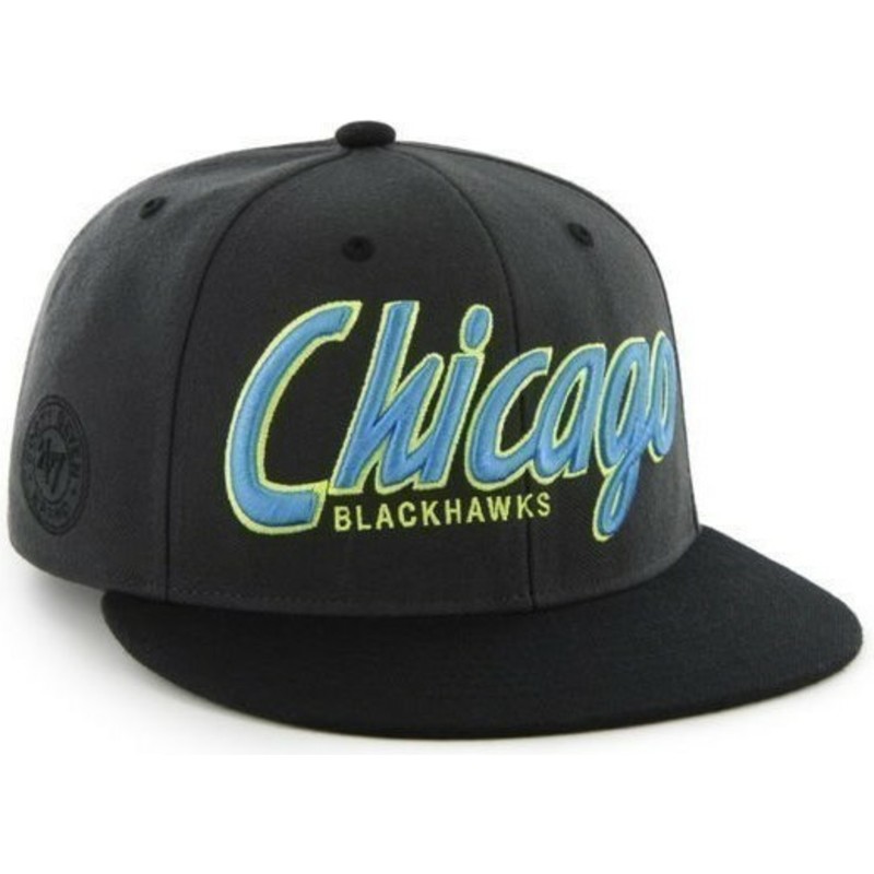 cappellino-visiera-piatta-nero-snapback-con-logo-lettere-di-chicago-blackhawks-nhl-di-47-brand