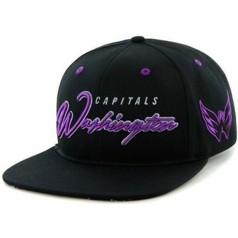 cappellino-visiera-piatta-nero-snapback-con-logo-lettere-di-washington-capitals-nhl-di-47-brand
