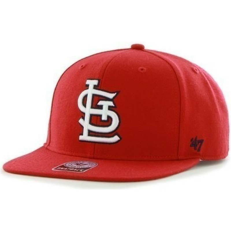 cappellino-visiera-piatta-rosso-snapback-tinta-unita-con-logo-laterale-di-mlb-saint-louis-cardinals-di-47-brand