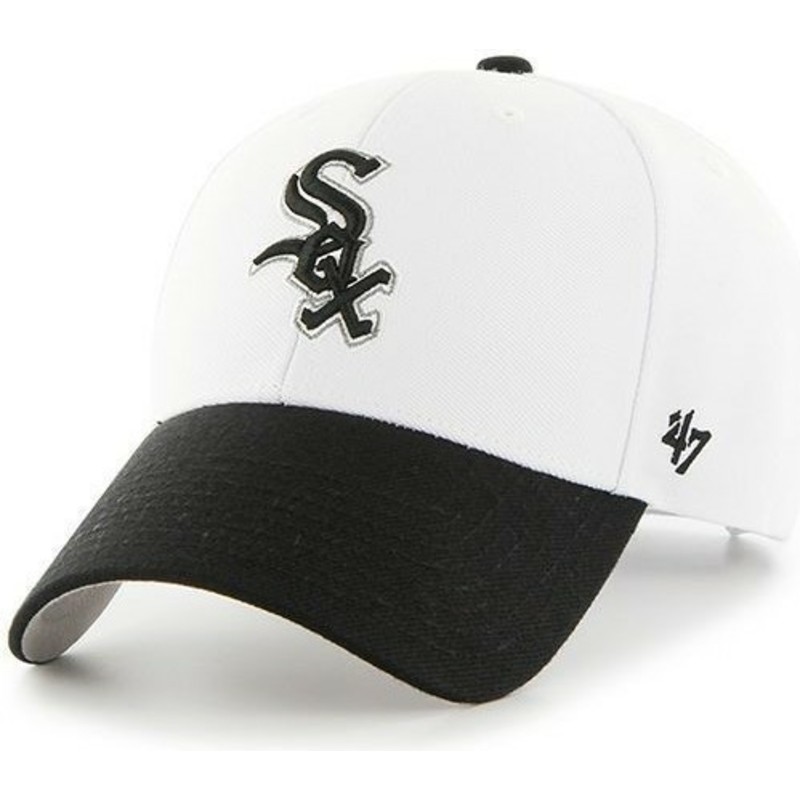 cappellino-visiera-curva-bianco-e-visiera-nera-di-mlb-chicago-white-sox-di-47-brand