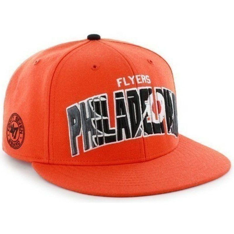 cappellino-visiera-piatta-arancione-snapback-con-logo-frontale-grande-di-nhl-philadelphia-flyers-47-brand
