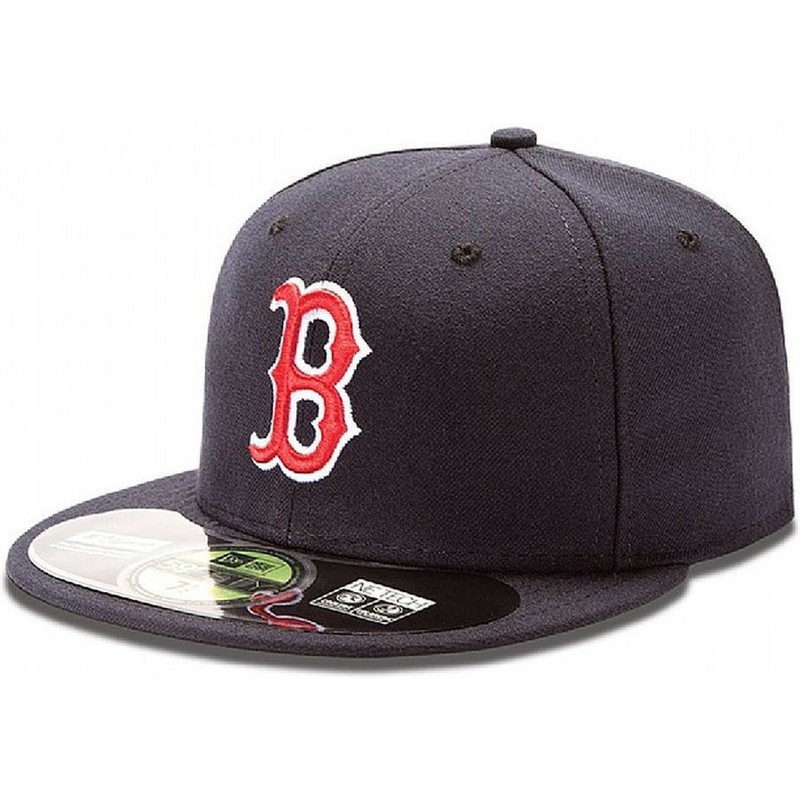 cappellino-visiera-piatta-blu-marino-aderente-59fifty-authentic-on-field-di-boston-red-sox-mlb-di-new-era