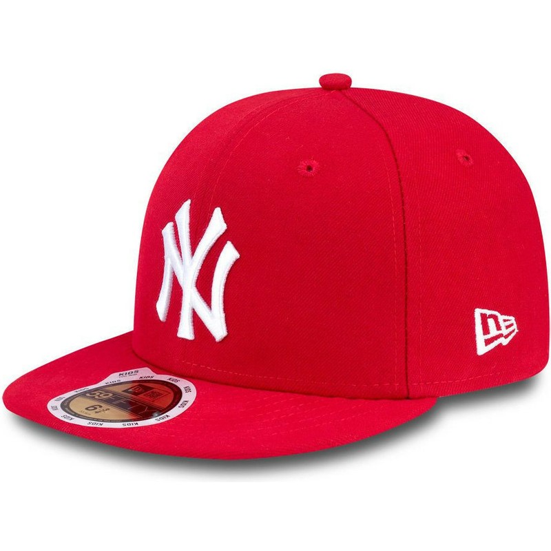 Cappellino visiera piatta rosso aderente per bambino 59FIFTY Essential di New  York Yankees MLB di New Era: Caphunters.it