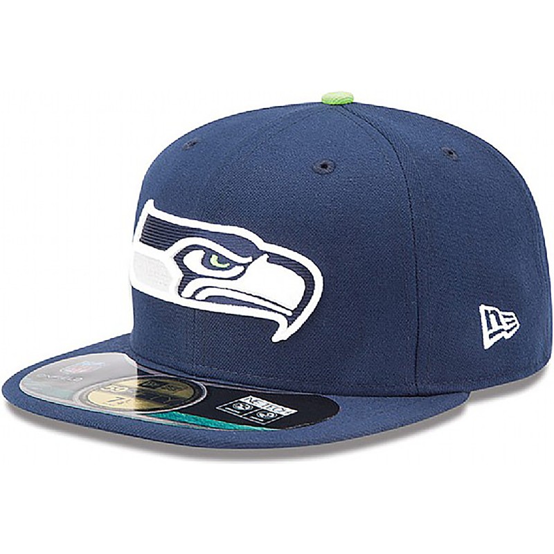 cappellino-visiera-piatta-blu-aderente-59fifty-authentic-on-field-game-di-seattle-seahawks-nfl-di-new-era